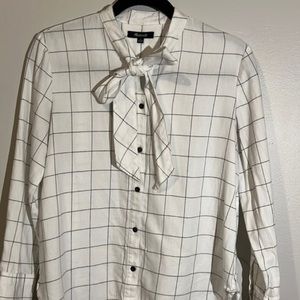 Madewell Tie Neck Flannel